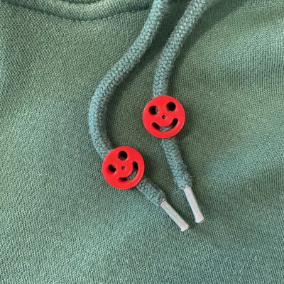 Phụ kiện mặt cười 3D trang trí dây rút áo hoodie siêu đáng yêu