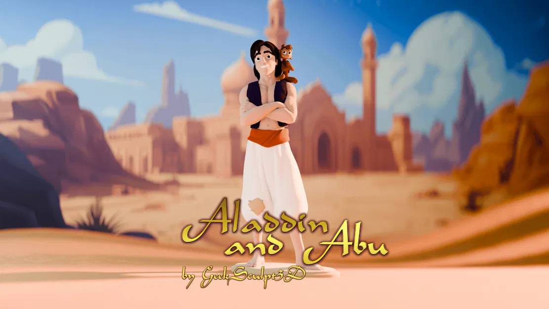 Mô hình Aladdin và Abu cho fan hâm mộ Disney - Image 1