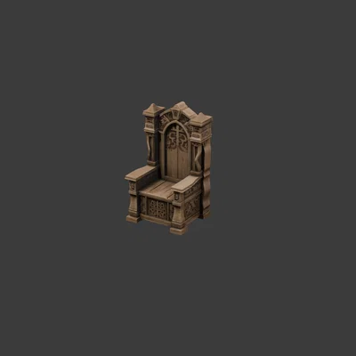 Mô hình Ngai vàng Trung cổ (Medieval Throne) 3D in không cần support