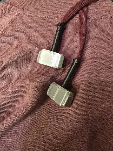 Hạt trang trí dây áo hoodie hình búa Thor Mjolnir - Image 4