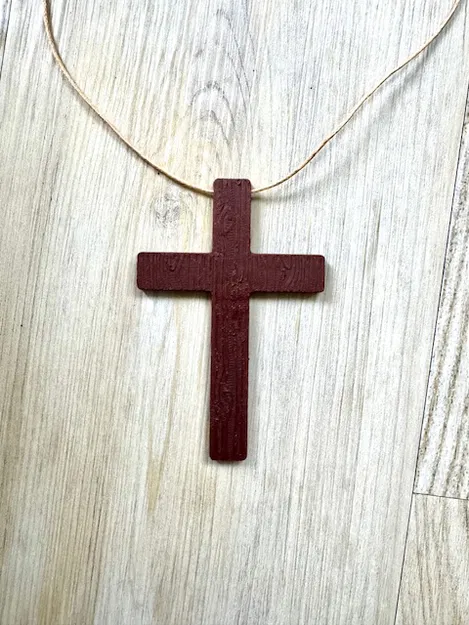 Mặt dây chuyền thánh giá Chúa Jesus phong cách vân gỗ - Image 2