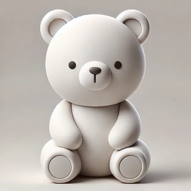 Mô hình chú gấu ngồi dễ thương (Cute Bear) in 3D đẹp mắt - Image 1
