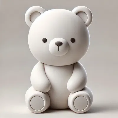 Mô hình chú gấu ngồi dễ thương (Cute Bear) in 3D đẹp mắt