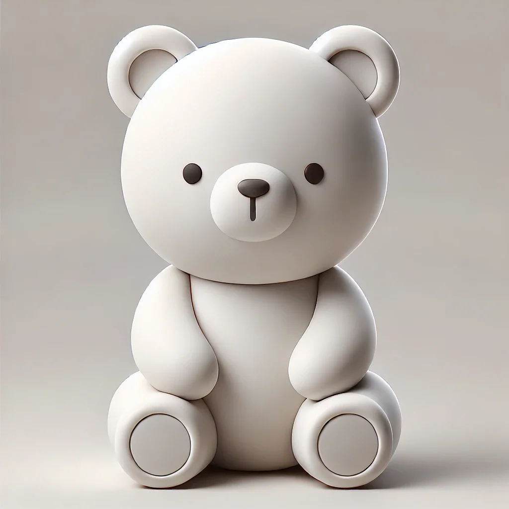Mô hình chú gấu ngồi dễ thương (Cute Bear) in 3D đẹp mắt 1