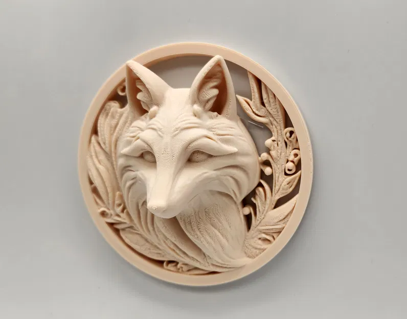 Phù điêu treo tường hình đầu Cáo (Fox Relief Sculpture) - In 3D không support - Image 2