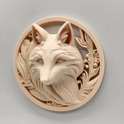 Phù điêu treo tường hình đầu Cáo (Fox Relief Sculpture) - In 3D không support