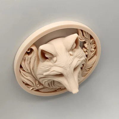 Phù điêu treo tường hình đầu Cáo (Fox Relief Sculpture) - In 3D không support