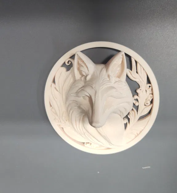 Phù điêu treo tường hình đầu Cáo (Fox Relief Sculpture) - In 3D không support - Image 5