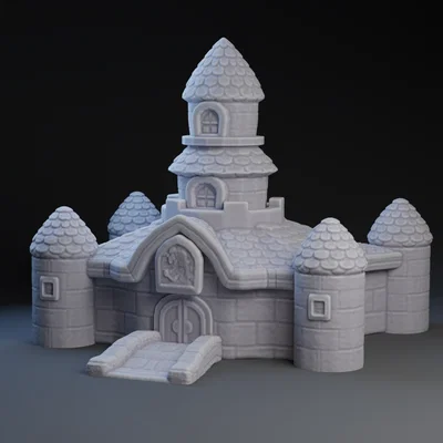 Mô hình 3D lâu đài Princess Peach - Super Mario Bros chi tiết