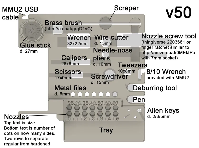 Giá đỡ dụng cụ cho Original Prusa i3 MK3 & MK2/MK2S - Image 1