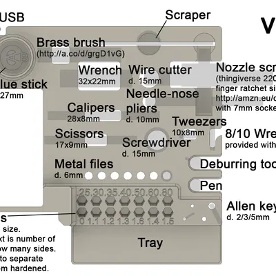 Giá đỡ dụng cụ cho Original Prusa i3 MK3 & MK2/MK2S