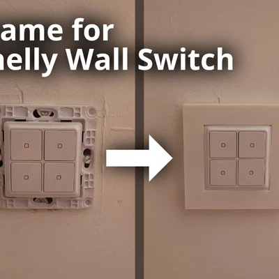 Khung ốp tường thẩm mỹ cho công tắc Shelly Wall Switch 4 và Plus i4