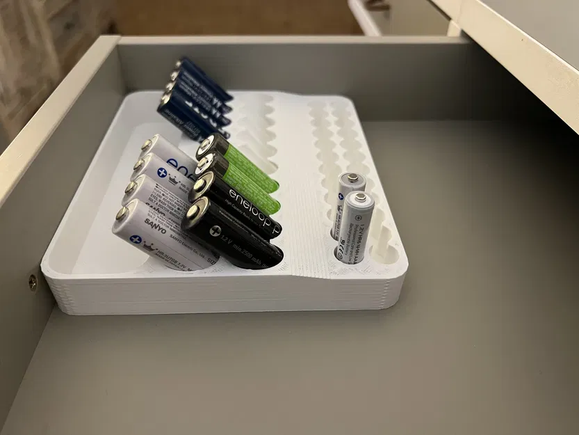 Hộp Đựng Pin AA & AAA Dạng Ngăn Kéo Kèm Ngăn Chứa Pin Đã Qua Sử Dụng - Image 1