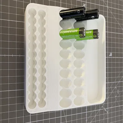 Hộp Đựng Pin AA & AAA Dạng Ngăn Kéo Kèm Ngăn Chứa Pin Đã Qua Sử Dụng