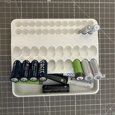 Hộp Đựng Pin AA & AAA Dạng Ngăn Kéo Kèm Ngăn Chứa Pin Đã Qua Sử Dụng