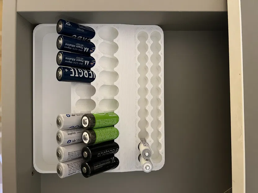 Hộp Đựng Pin AA & AAA Dạng Ngăn Kéo Kèm Ngăn Chứa Pin Đã Qua Sử Dụng - Image 5