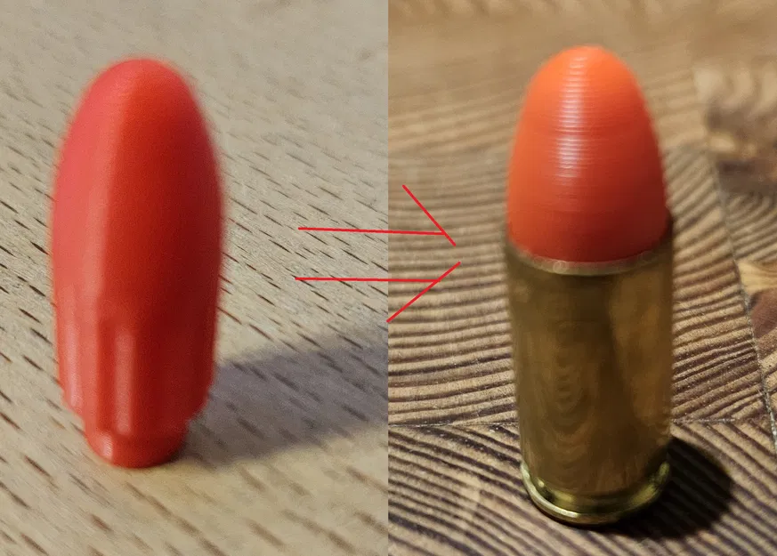 Đầu đạn giả 9mm Luger (Snap Caps) in 3D cho tập luyện an toàn - Image 1