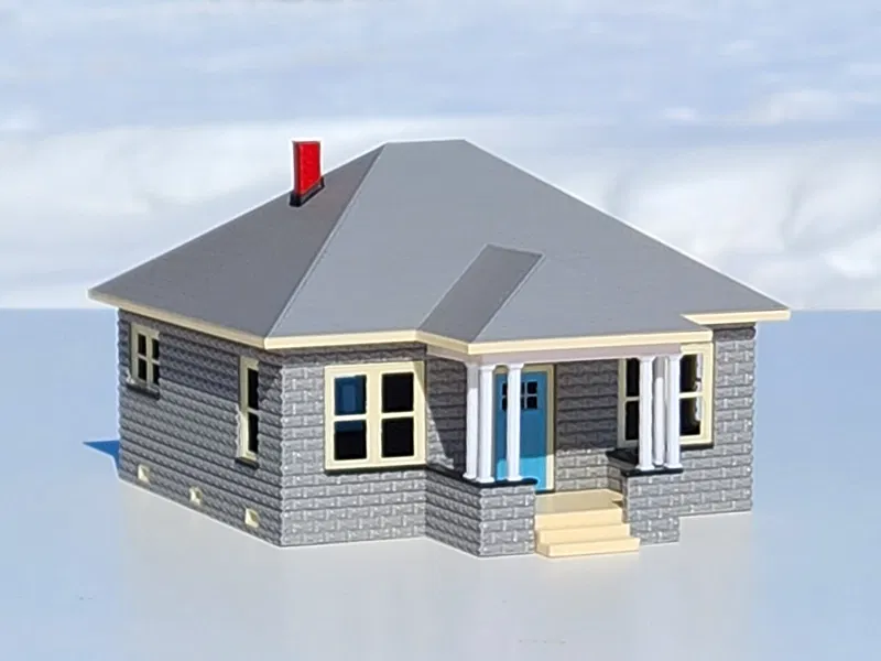 Mô hình nhà gạch bê tông giả đá tỉ lệ HO - Image 1