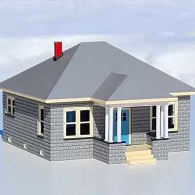 Mô hình nhà gạch bê tông giả đá tỉ lệ HO