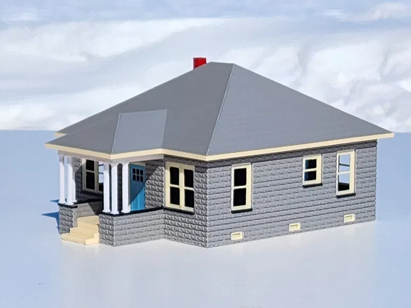 Mô hình nhà gạch bê tông giả đá tỉ lệ HO - Image 2