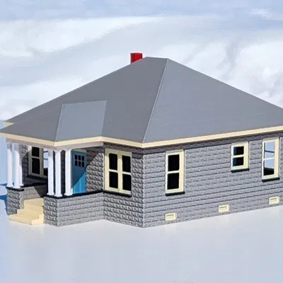 Mô hình nhà gạch bê tông giả đá tỉ lệ HO