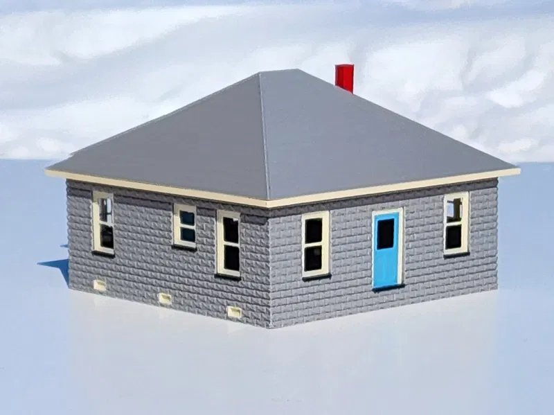 Mô hình nhà gạch bê tông giả đá tỉ lệ HO - Image 3