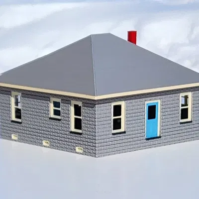 Mô hình nhà gạch bê tông giả đá tỉ lệ HO