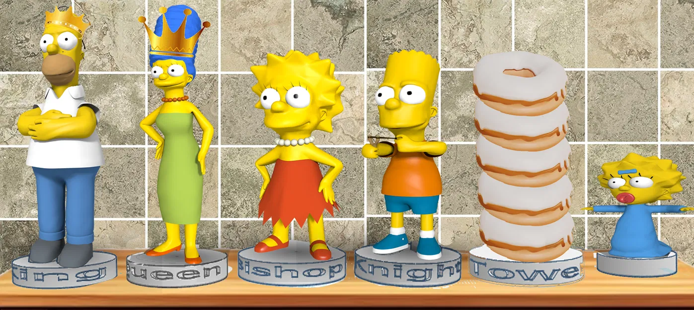 Bộ cờ vua 3D mô hình The Simpsons và South Park độc đáo - Image 1