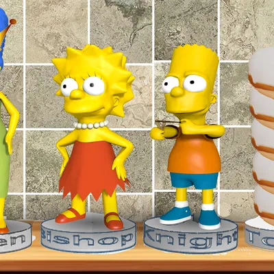 Bộ cờ vua 3D mô hình The Simpsons và South Park độc đáo