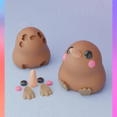 Móc Khóa Kiwi Nhỏ (Các Bộ Phận Tách Rời)