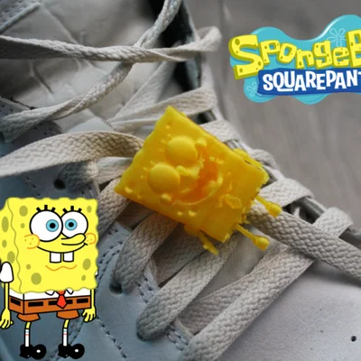 Phụ kiện trang trí dây giày và hoodie hình Spongebob in 3D