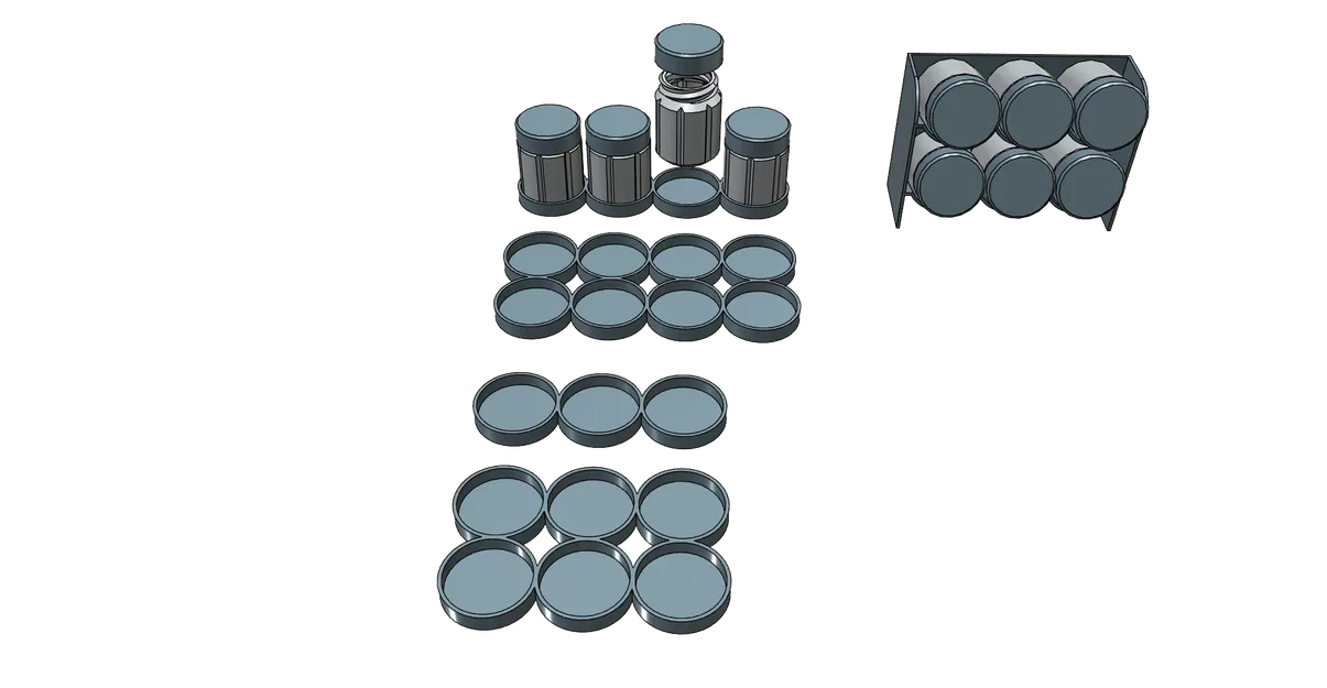 Bộ Hộp Đựng và Giá Kệ Gia Vị 3D Đa Năng - In Không Cần Support - Image 2