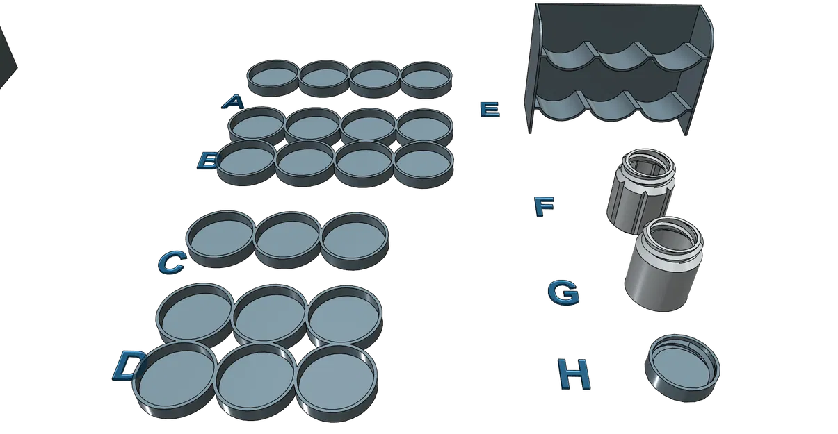 Bộ Hộp Đựng và Giá Kệ Gia Vị 3D Đa Năng - In Không Cần Support - Image 3