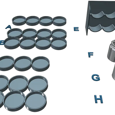 Bộ Hộp Đựng và Giá Kệ Gia Vị 3D Đa Năng - In Không Cần Support