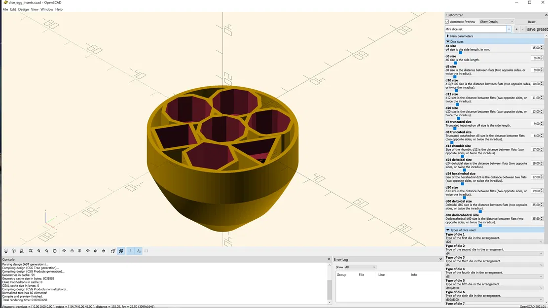 Khay đựng xúc xắc Dragon Egg - Tùy chỉnh bằng OpenSCAD - Image 2