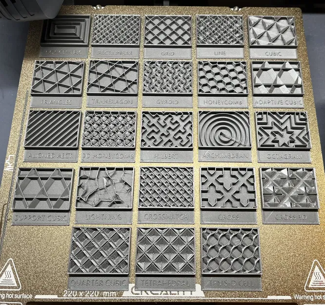 Bộ sưu tập mẫu kiểm tra Infill và Surface trong Creality Print - Image 1