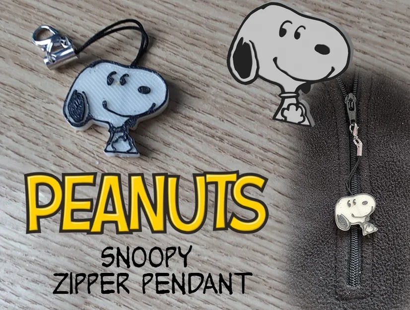 Móc treo Snoopy cho điện thoại và khóa kéo - In 3D dễ thương - Image 1