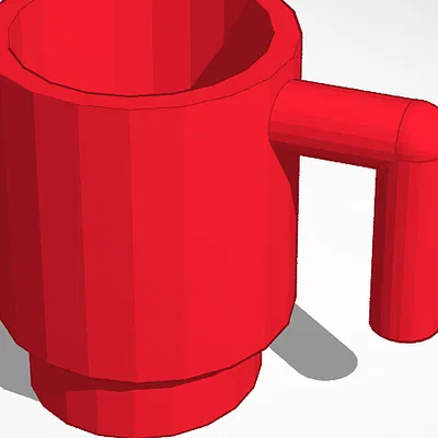 Mẫu in 3D ly cà phê phong cách LEGO độc đáo cho góc làm việc