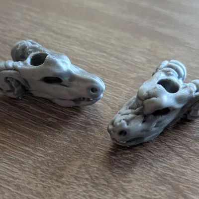 Mẫu 3D Hạt Charm Đầu Rồng và Quỷ (Dragon/Demon Skull Bead) Độc Đáo