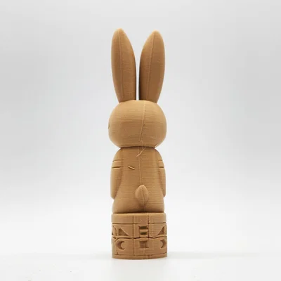 Mô hình Bunny Totem Pole – Tượng thỏ trang trí phong cách gỗ độc đáo
