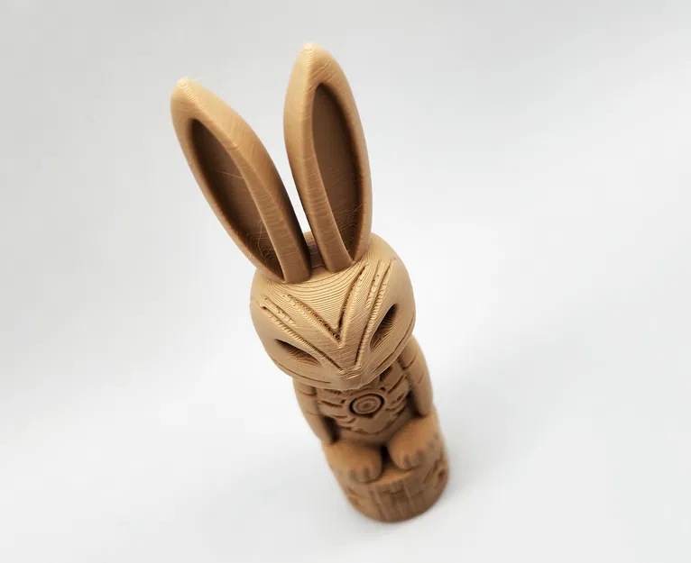 Mô hình Bunny Totem Pole – Tượng thỏ trang trí phong cách gỗ độc đáo - Image 3