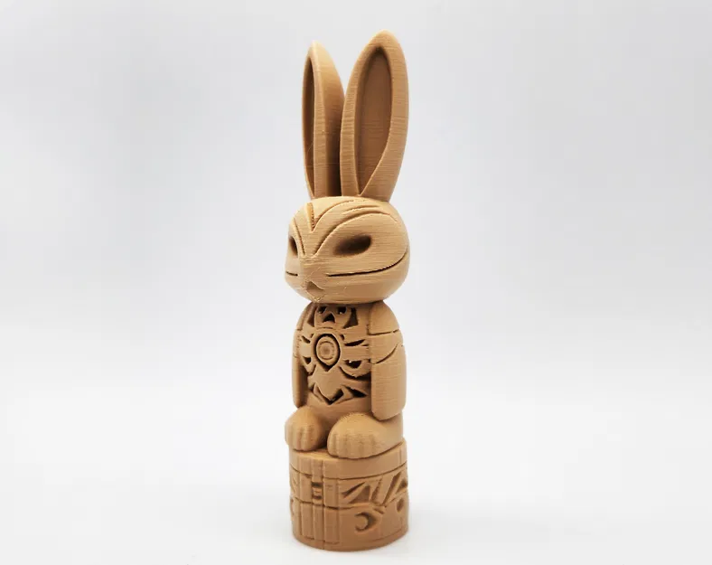 Mô hình Bunny Totem Pole – Tượng thỏ trang trí phong cách gỗ độc đáo - Image 4