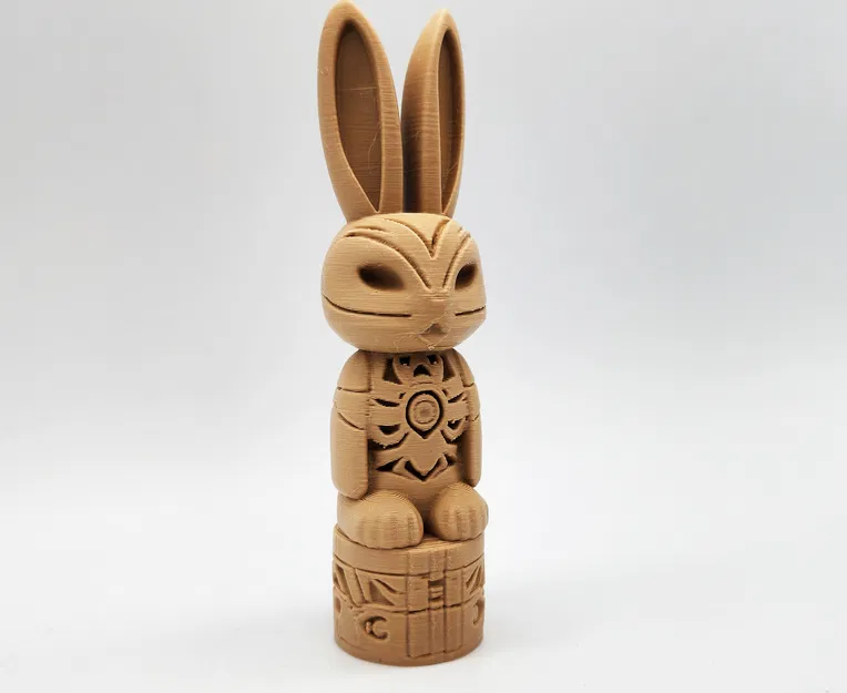 Mô hình Bunny Totem Pole – Tượng thỏ trang trí phong cách gỗ độc đáo - Image 6