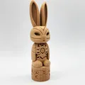 Mô hình Bunny Totem Pole – Tượng thỏ trang trí phong cách gỗ độc đáo - Thumbnail 6