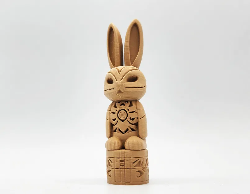 Mô hình Bunny Totem Pole – Tượng thỏ trang trí phong cách gỗ độc đáo - Image 7
