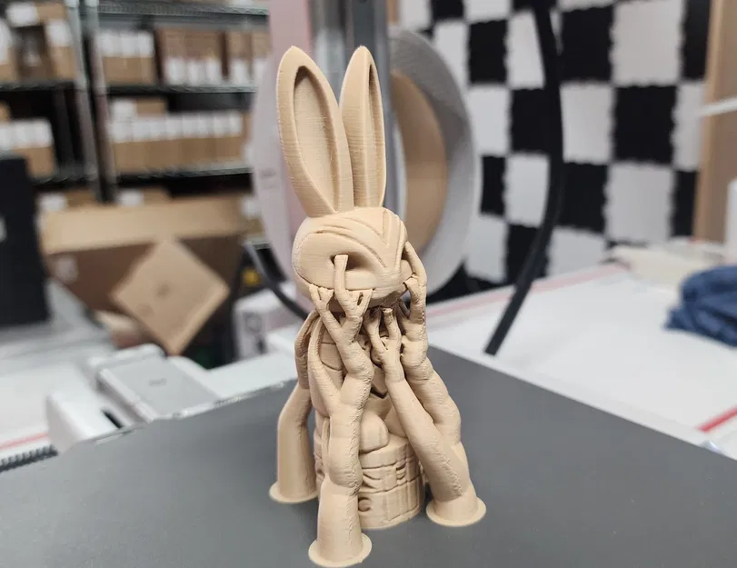 Mô hình Bunny Totem Pole – Tượng thỏ trang trí phong cách gỗ độc đáo - Image 9