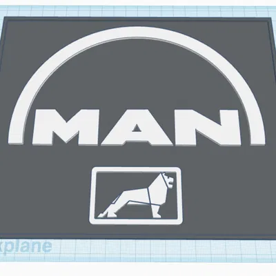 Mô hình logo xe tải MAN cổ điển và hình sư tử in 3D