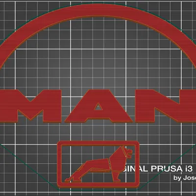 Mô hình logo xe tải MAN cổ điển và hình sư tử in 3D