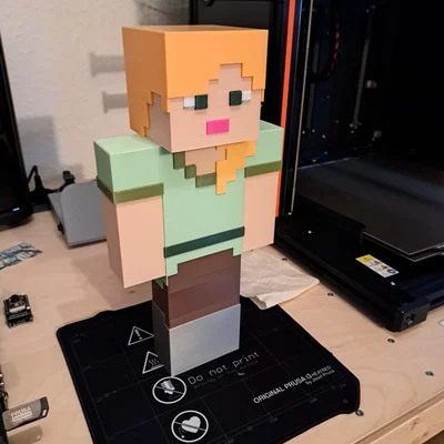 Mô hình Minecraft Alex đa sắc màu
