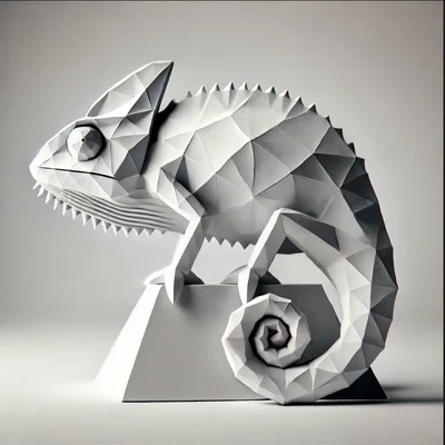 Mô hình Tắc kè hoa phong cách Low Poly